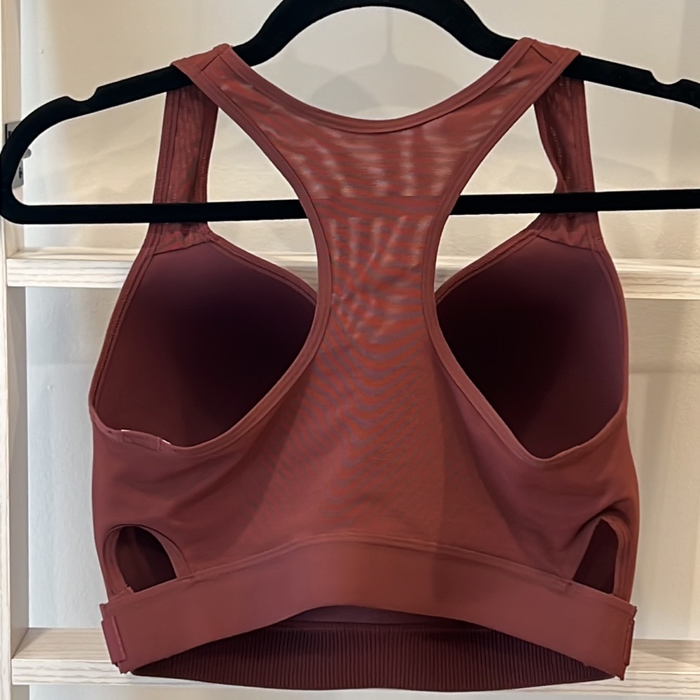 GYMSHARK RACERBACK HIGH SUPPORT SPORTS BRA - Cherry Brown - Picture 3 of 8